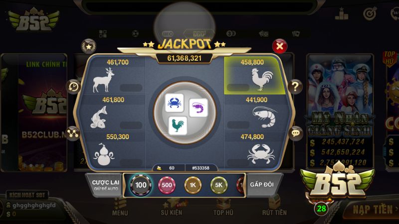 Cửa sổ game Bầu Cua nhỏ gọn, tiện lợi thao tác mọi lúc