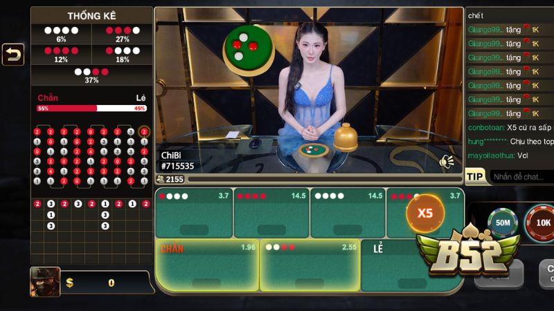 Dealer người thật xinh đẹp tại sảnh Live Casino B52