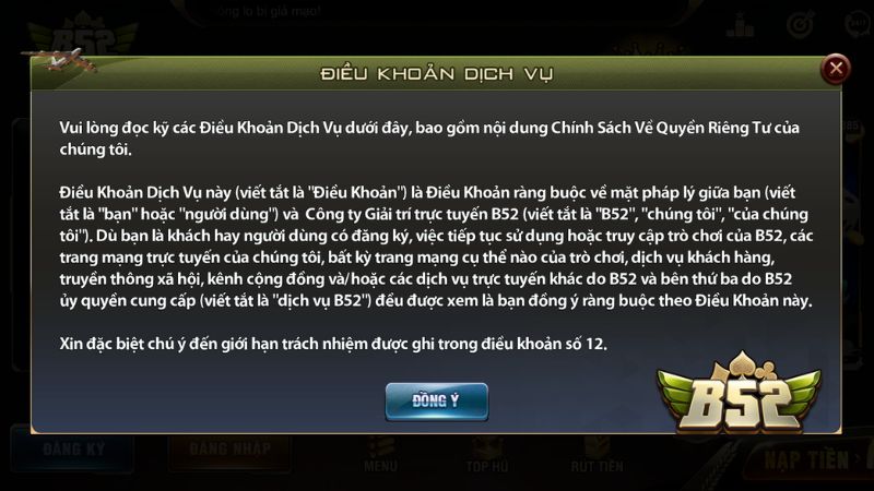 Đọc kỹ các điều khoản trước khi nhấn nút đăng ký tài khoản