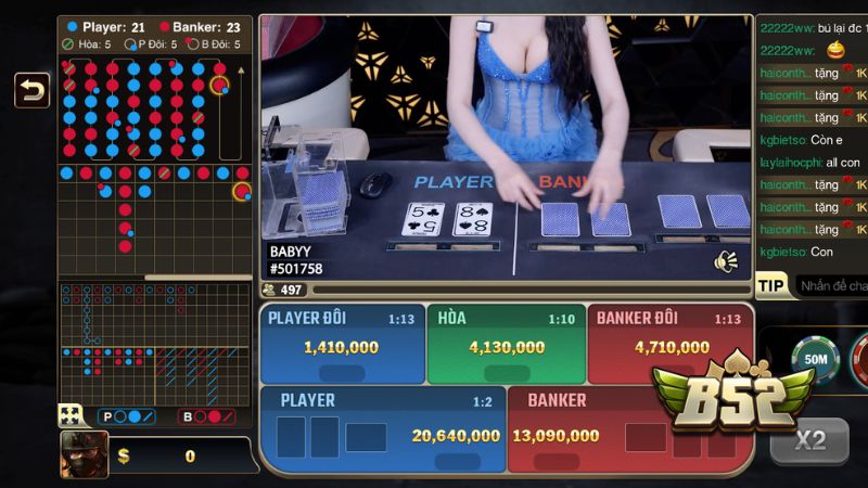 Giao diện bàn chơi Baccarat trực quan, minh bạch tuyệt đối
